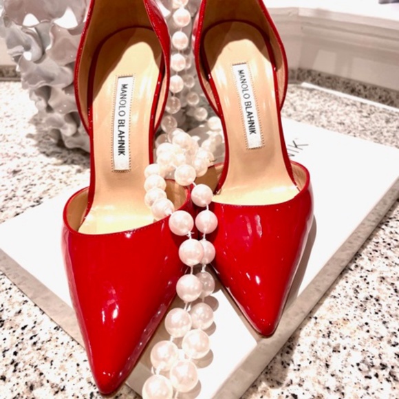 Manolo Blahnik Shoes - Red Patent Manolo Blahnik Heels